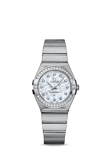 Omega Constellation Quartz 27 Brushed Stainless Steel / Diamond / MOP 123.15.27.60.55.001