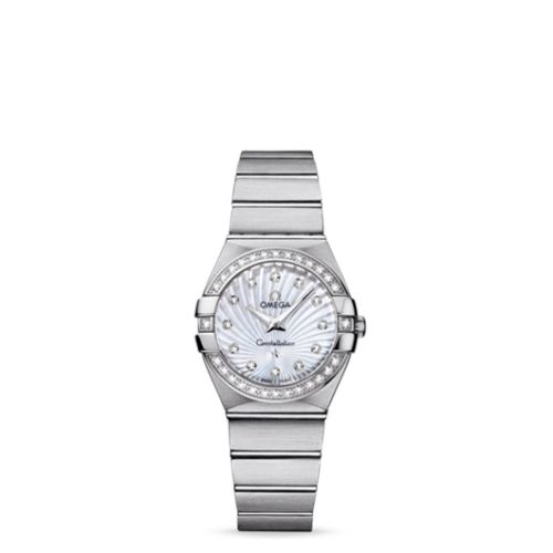 Omega Constellation Quartz 27 Brushed Stainless Steel / Diamond / MOP Supernova 123.15.27.60.55.002