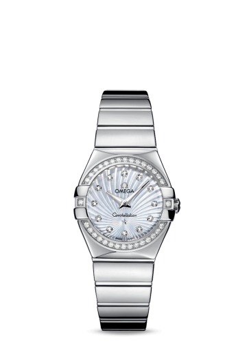 Omega Constellation Quartz 27 Polished Stainless Steel / Diamond / MOP Supernova 123.15.27.60.55.004
