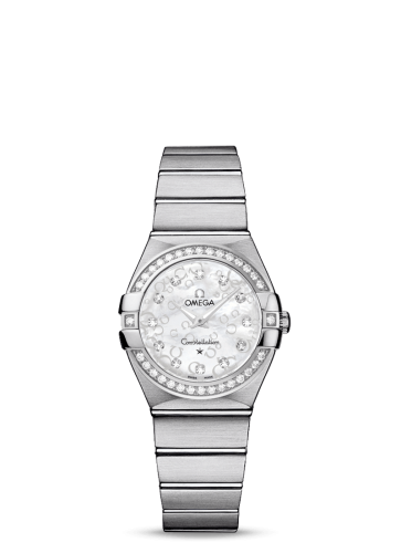 Constellation Quartz 27 Brushed Stainless Steel / Diamond / MOP Omega 123.15.27.60.55.005