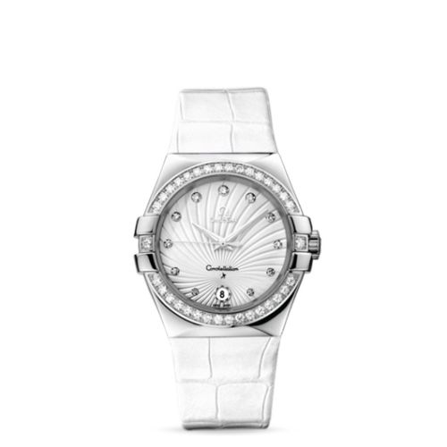 Omega Constellation Quartz 35 Stainless Steel / Diamond / White Supernova / Alligator 123.18.35.60.52.001