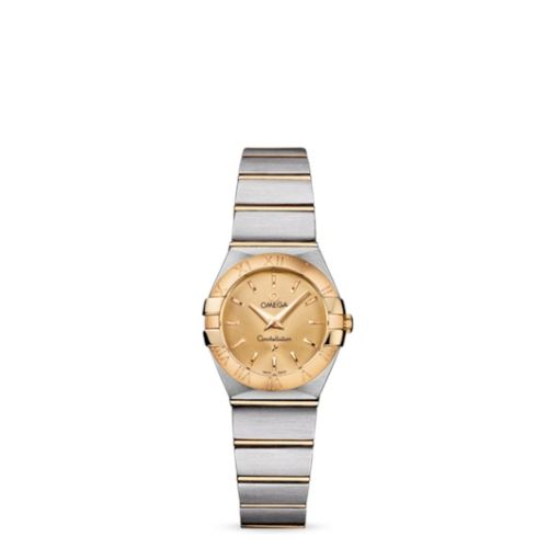 Omega Constellation Quartz 24 Brushed Stainless Steel / Yellow Gold / Champagne 123.20.24.60.08.001