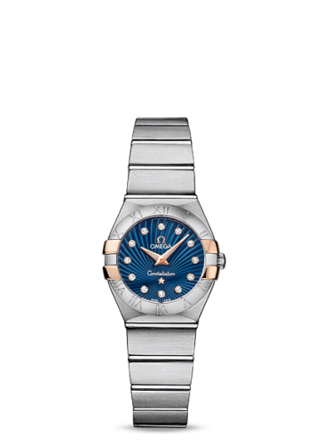 Omega Constellation Quartz 24 Brushed Stainless Steel / Gold Claws / Blue Supernova 123.20.24.60.53.002