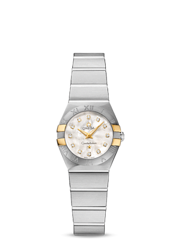 Omega Constellation Quartz 24 Brushed Stainless Steel / Gold Claws / MOP 123.20.24.60.55.006
