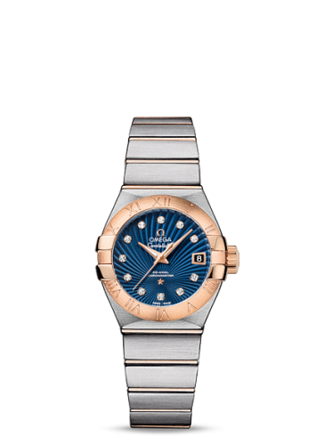 Omega Constellation Co-Axial 27 Brushed Stainless Steel / Red Gold / Blue Supernova 123.20.27.20.53.001