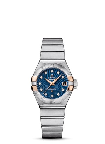Omega Constellation Co-Axial 27 Brushed Stainless Steel / Red Gold Claws / Blue Supernova 123.20.27.20.53.002