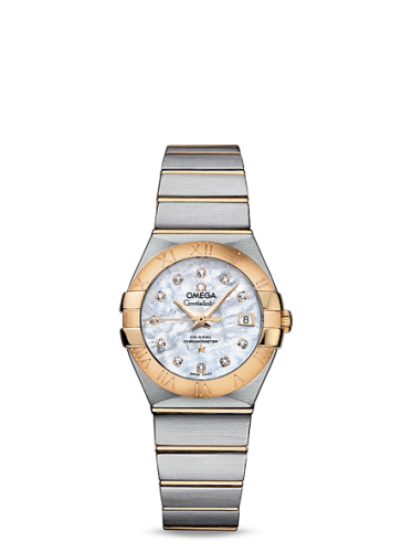 Omega Constellation Co-Axial 27 Brushed Stainless Steel / Yellow Gold / MOP 123.20.27.20.55.003
