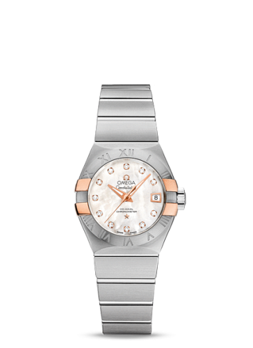 Omega Constellation Co-Axial 27 Brushed Stainless Steel / Red Gold Claws / MOP 123.20.27.20.55.004