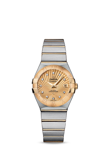 Omega Constellation Co-Axial 27 Brushed Stainless Steel / Yellow Gold / Champagne Supernova 123.20.27.20.58.001