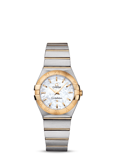 Omega Constellation Quartz 27 Brushed Stainless Steel / Yellow Gold / MOP 123.20.27.60.05.002