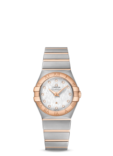Omega Constellation Quartz 27 Brushed Stainless Steel / Red Gold / Silver Silk 123.20.27.60.52.002