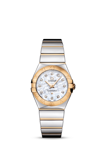 Omega Constellation Quartz 27 Polished Stainless Steel / Yellow Gold / MOP 123.20.27.60.55.004