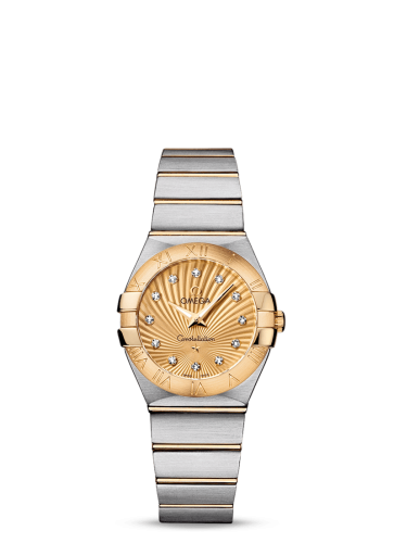 Omega Constellation Quartz 27 Brushed Stainless Steel / Yellow Gold / Champagne Supernova 123.20.27.60.58.001