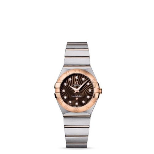 Omega Constellation Quartz 27 Brushed Stainless Steel / Red Gold / Brown Supernova 123.20.27.60.63.001