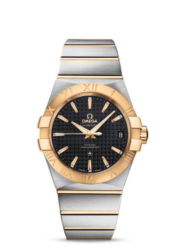 Omega Constellation Co-Axial 38 Stainless Steel / Yellow Gold / Lozenge Black 123.20.38.21.01.002