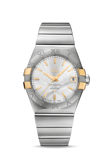 Omega Constellation Co-Axial 38 Stainless Steel / Yellow Gold Claws / Silver 123.20.38.21.02.005