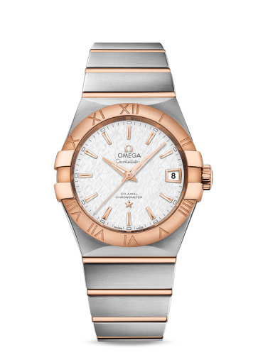 Omega Constellation Co-Axial 38 Stainless Steel / Red Gold / Silver Silk 123.20.38.21.02.007