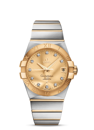 Omega Constellation Co-Axial 38 Stainless Steel / Yellow Gold / Champagne 123.20.38.21.58.001