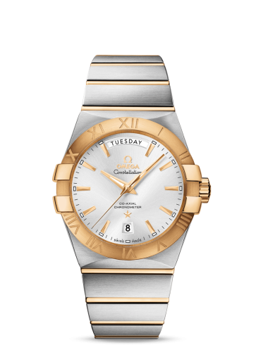 Omega Constellation Co-Axial 38 Day-Date Stainless Steel / Yellow Gold / Silver 123.20.38.22.02.002