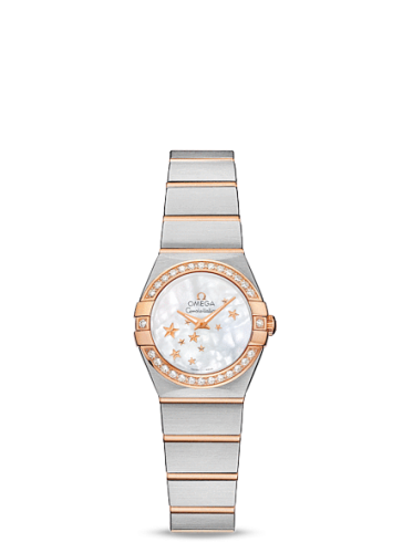 Omega Constellation Quartz 24 Brushed Stainless Steel / Red Gold / Diamond / MOP Stars 123.25.24.60.05.002
