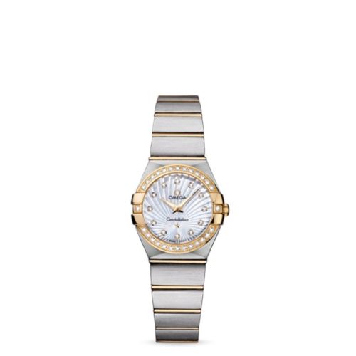 Omega Constellation Quartz 24 Brushed Stainless Steel / Yellow Gold / Diamond / MOP Supernova 123.25.24.60.55.004