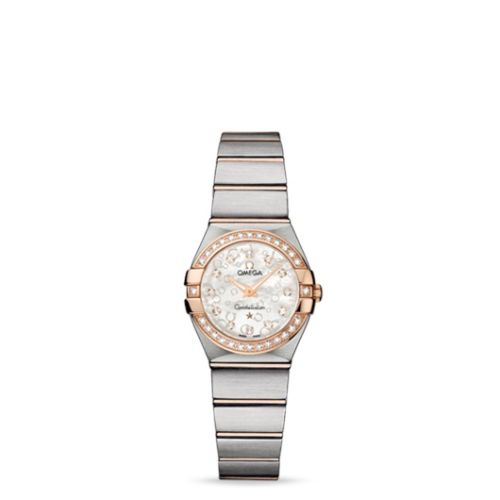 Constellation Quartz 24 Brushed Stainless Steel / Red Gold / Diamond / MOP Omega 123.25.24.60.55.009
