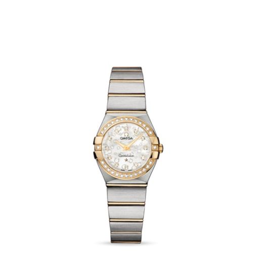 Constellation Quartz 24 Brushed Stainless Steel / Yellow Gold / MOP Omega 123.25.24.60.55.010