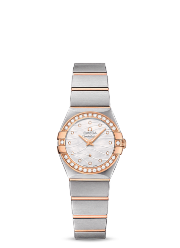 Omega Constellation Quartz 24 Brushed Stainless Steel / Red Gold / Diamond / Wavy MOP 123.25.24.60.55.012