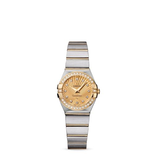 Omega Constellation Quartz 24 Brushed Stainless Steel / Yellow Gold / Diamond / Champagne Supernova 123.25.24.60.58.001