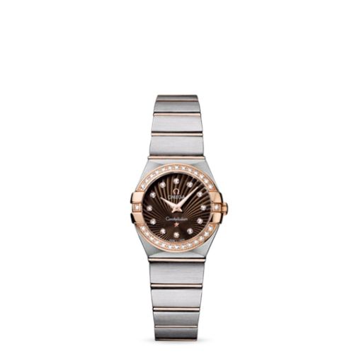 Omega Constellation Quartz 24 Brushed Stainless Steel / Red Gold / Diamond / Brown Supernova 123.25.24.60.63.001