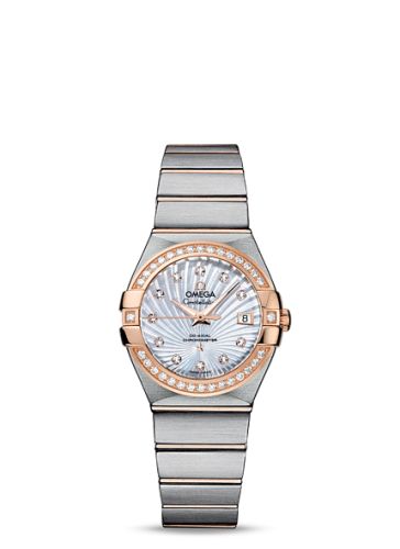 Omega Constellation Co-Axial 27 Brushed Stainless Steel / Red Gold / Diamond / MOP Supernova 123.25.27.20.55.001
