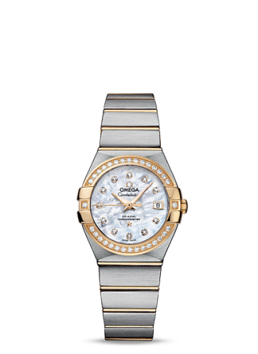 Omega Constellation Co-Axial 27 Brushed Stainless Steel / Yellow Gold / Diamond / MOP 123.25.27.20.55.003