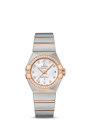 Omega Constellation Co-Axial 27 Brushed Stainless Steel / Red Gold / Diamond / MOP 123.25.27.20.55.006