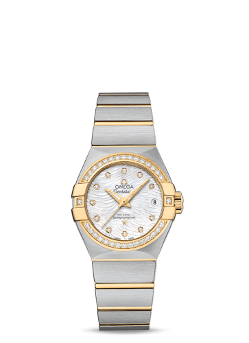 Omega Constellation Co-Axial 27 Brushed Stainless Steel / Yellow Gold / Diamond / MOP 123.25.27.20.55.007