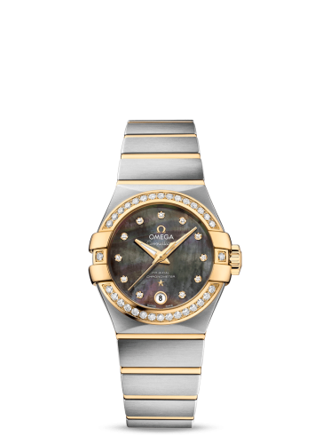 Omega Constellation Co-Axial 27 Brushed Stainless Steel / Yellow Gold / Diamond / Tahiti MOP 123.25.27.20.57.007