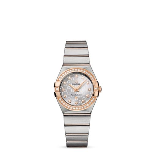 Constellation Quartz 27 Brushed Stainless Steel / Red Gold / Silver Omega 123.25.27.60.52.001
