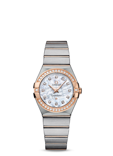 Omega Constellation Quartz 27 Brushed Stainless Steel / Red Gold / Diamond / MOP 123.25.27.60.55.001