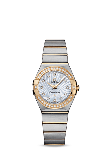 Omega Constellation Quartz 27 Brushed Stainless Steel / Yellow Gold / Diamond / MOP Supernova 123.25.27.60.55.004
