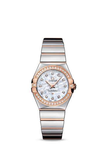 Omega Constellation Quartz 27 Polished Stainless Steel / Red Gold / Diamond / MOP 123.25.27.60.55.005