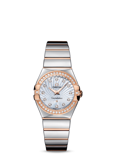 Omega Constellation Quartz 27 Polished Stainless Steel / Red Gold / Diamond / MOP Supernova 123.25.27.60.55.006