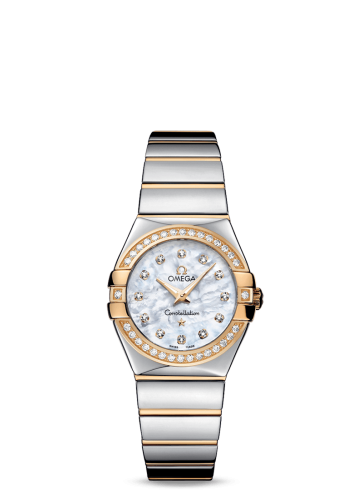 Omega Constellation Quartz 27 Polished Stainless Steel / Yellow Gold / Diamond / MOP 123.25.27.60.55.007