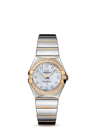 Omega Constellation Quartz 27 Polished Stainless Steel / Yellow Gold / Diamond / MOP Supernova 123.25.27.60.55.008