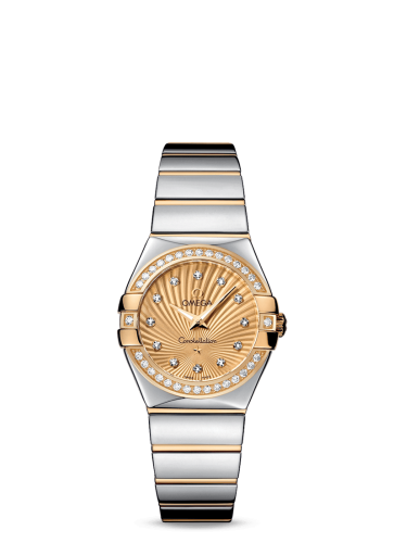 Omega Constellation Quartz 27 Polished Stainless Steel / Yellow Gold / Diamond / Champagne Supernova 123.25.27.60.58.002