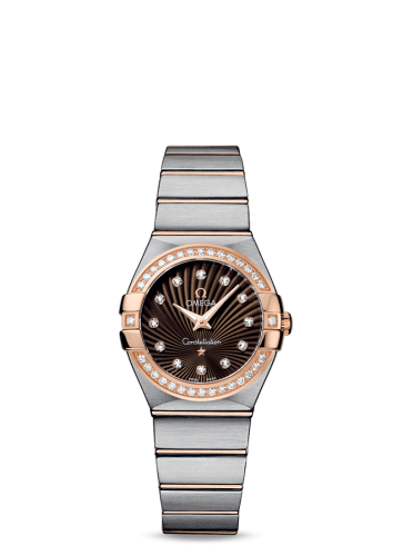 Omega Constellation Quartz 27 Brushed Stainless Steel / Red Gold / Diamond / Brown Supernova 123.25.27.60.63.001