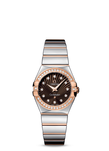 Omega Constellation Quartz 27 Polished Stainless Steel / Red Gold / Diamond / Brown Supernova 123.25.27.60.63.002
