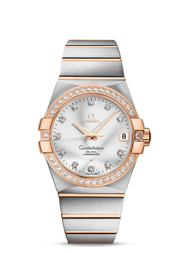 Omega Constellation Co-Axial 38 Stainless Steel / Red Gold / Diamond / Silver 123.25.38.21.52.001