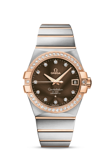 Omega Constellation Co-Axial 38 Stainless Steel / Red Gold / Diamond / Brown 123.25.38.21.63.001