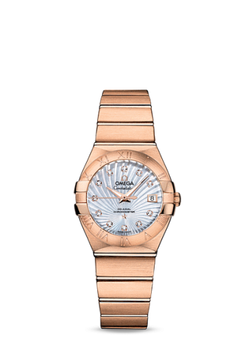 Omega Constellation Co-Axial 27 Brushed Red Gold / MOP Supernova 123.50.27.20.55.001