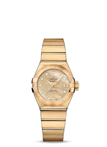 Omega Constellation Co-Axial 27 Brushed Yellow Gold / Champagne MOP 123.50.27.20.57.002