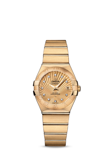 Omega Constellation Co-Axial 27 Brushed Yellow Gold / Champagne Supernova 123.50.27.20.58.001